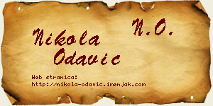 Nikola Odavić vizit kartica